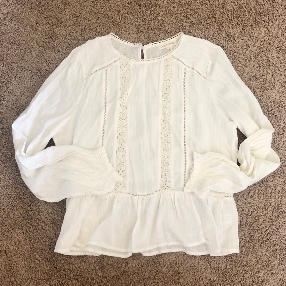 Lake Flower lace top peplum blouse